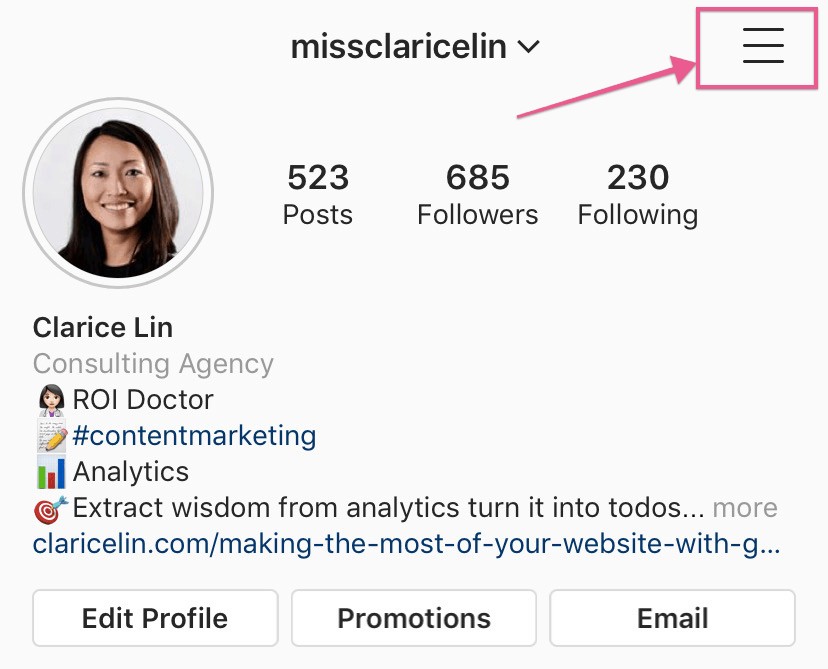 Instagram Profile Three Line Icon